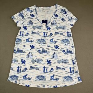 University of Kentucky Wildcats Top Womens Small Smith Quinn NCAA Toile V-Neck